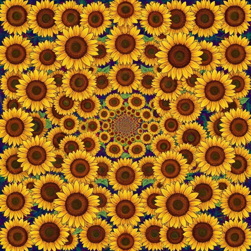 Psychedelic Sunflower Kaleidoscope in Many Styles
