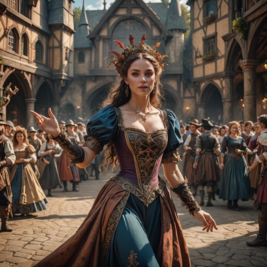 Renaissance Fair Dancer in Detailed Fantasy Art