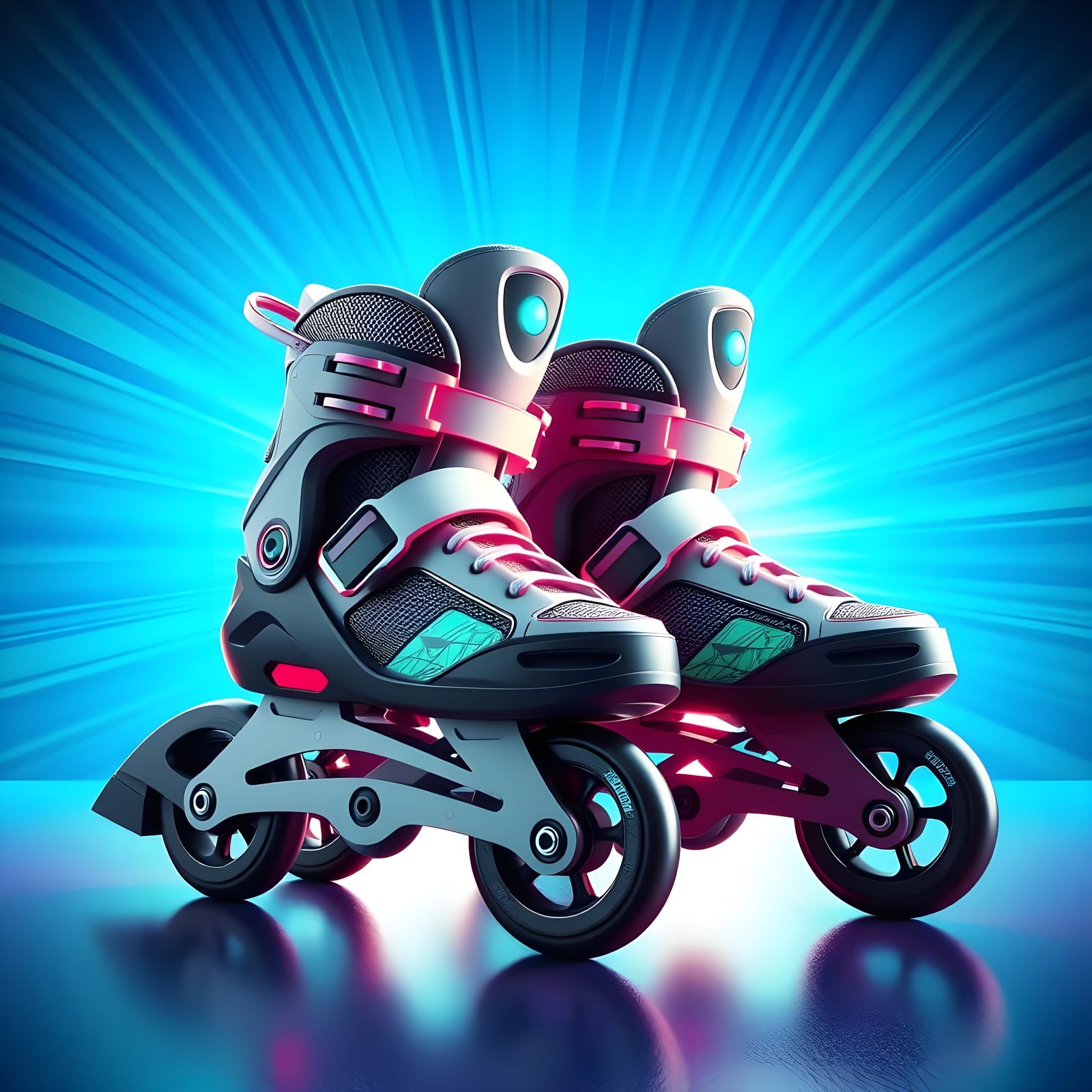 Vibrant Pixar Style Inline Roller Skates