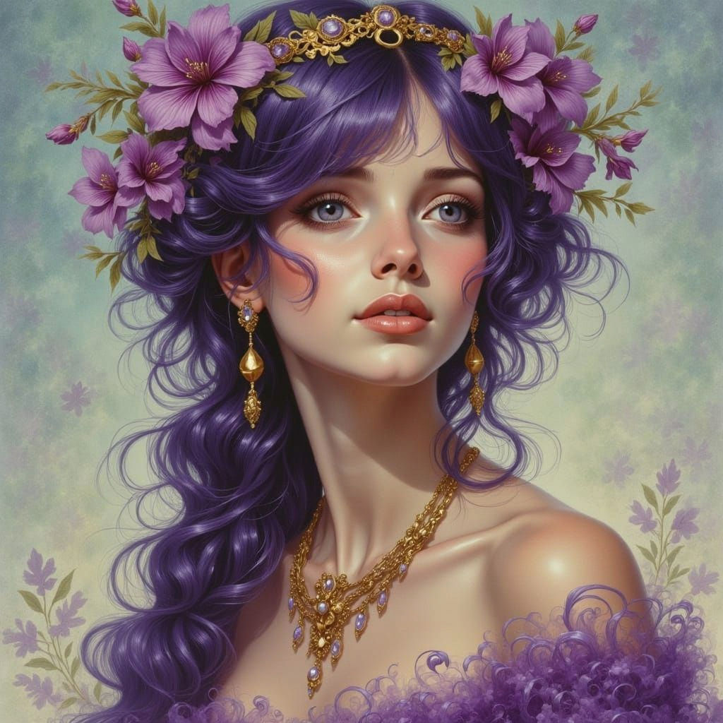 AI Generated Image of Striking Purple Eyes