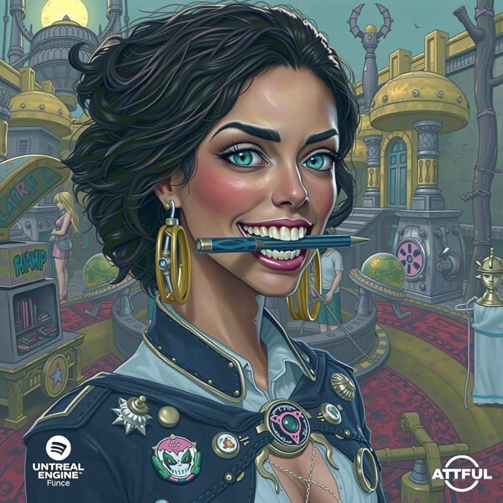 Time Lord Tinkerer in Whimsical Cosmic Realm