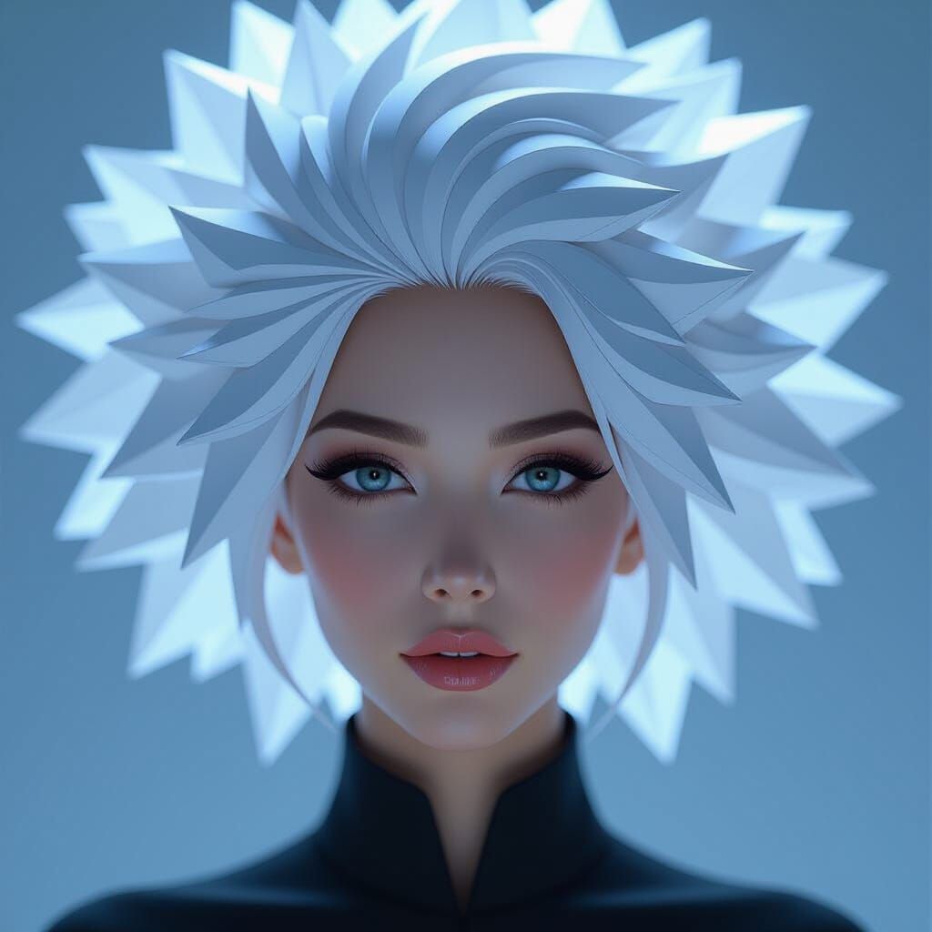 Crystalline Hairstyle in Shimmering Light