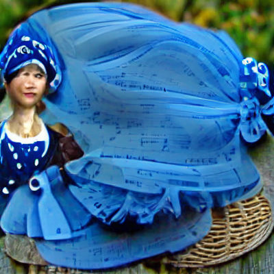 Southern Belle in Blue Dress, Autumnal Portrait