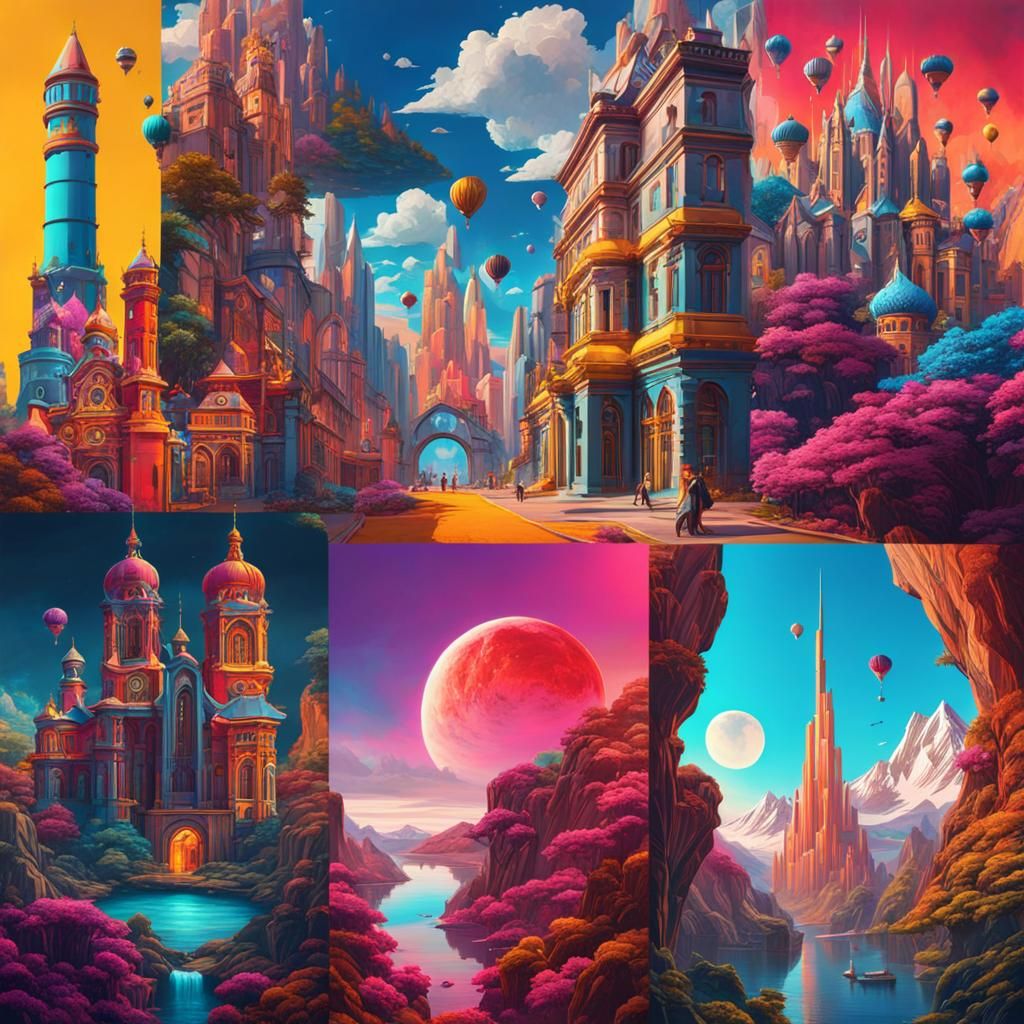 Colorful Pop Art Collage in Detailed Matte Style