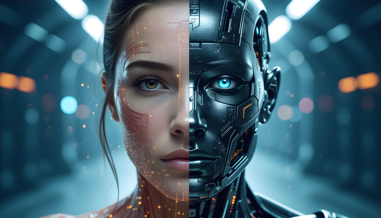 Magical AI and Human Integration with High Contrast