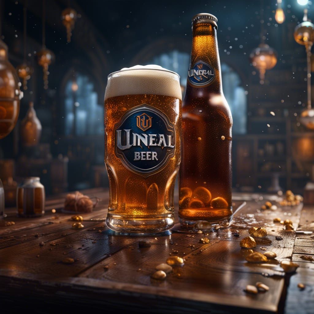 Glistening Beer in Detailed Matte Painting Style
