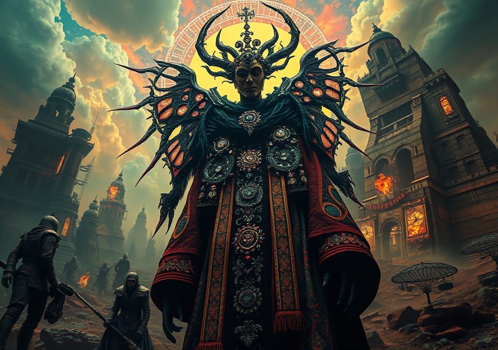 Mystical Being in Apocalyptic Dreamscape: Surreal Sci-Fi