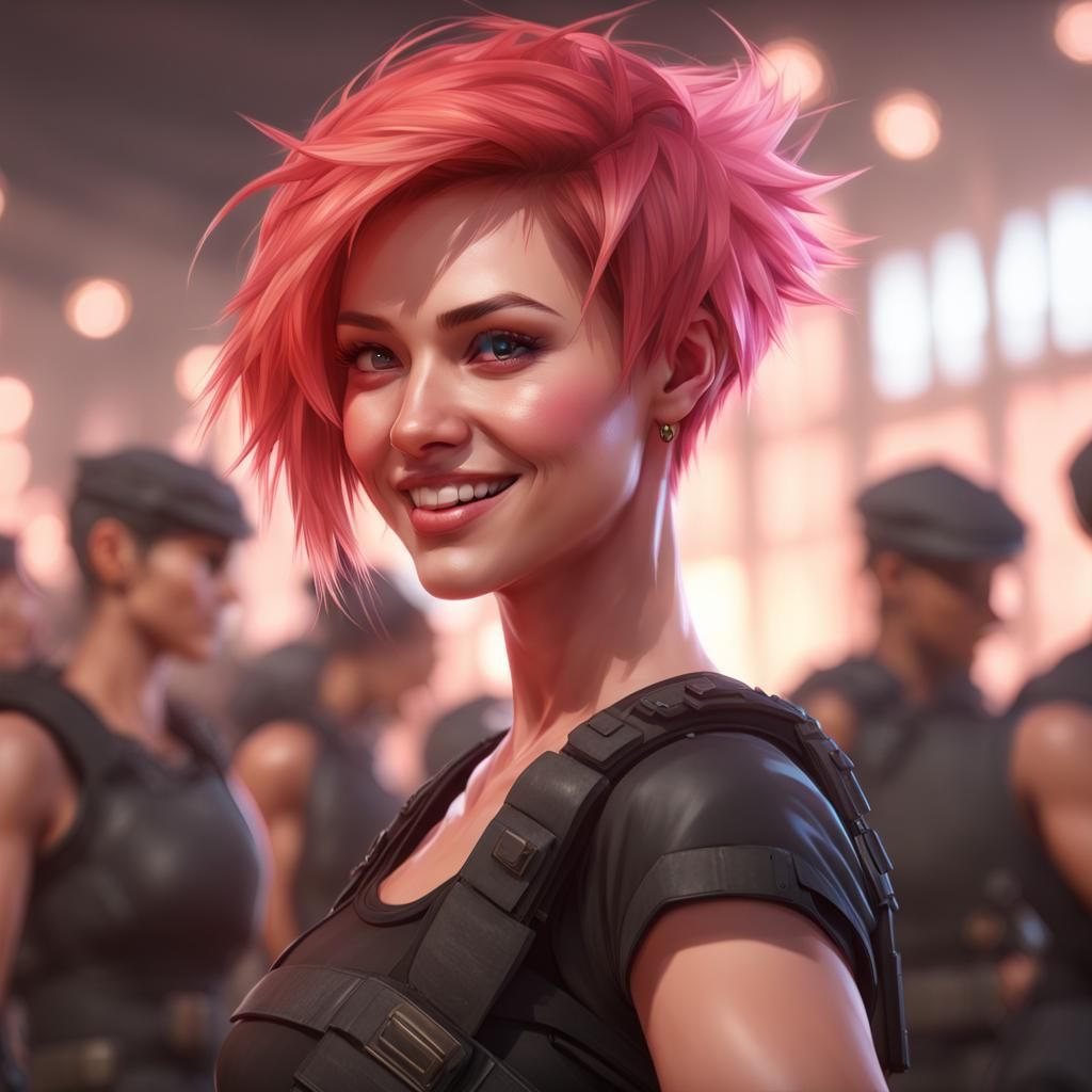 Two Cute Girls Dancing: Detailed Digital Portrait