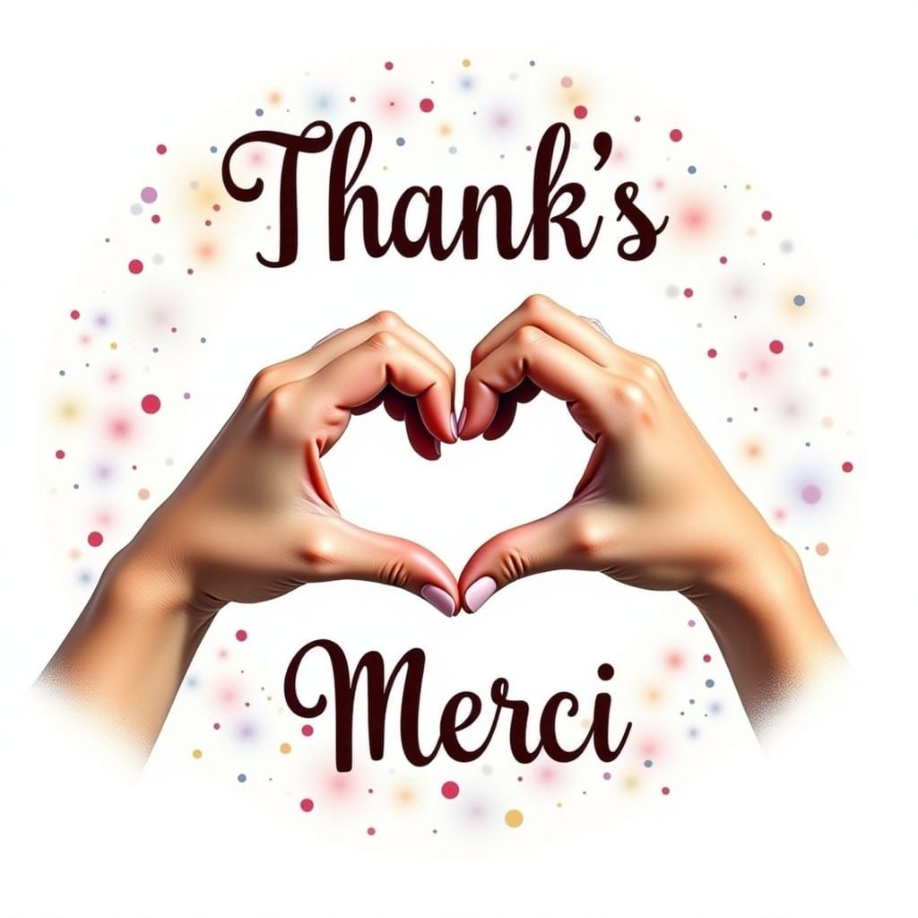 <lora:Me:1.0>Me with a thankful gest molding a heart shaped gest molding with ny fingers, above or below is written in F...