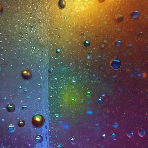 Abstract Rain Drops in Detailed Matte Painting