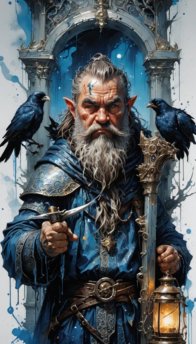 Greedy Dwarf with Sword in Ornate Lighting