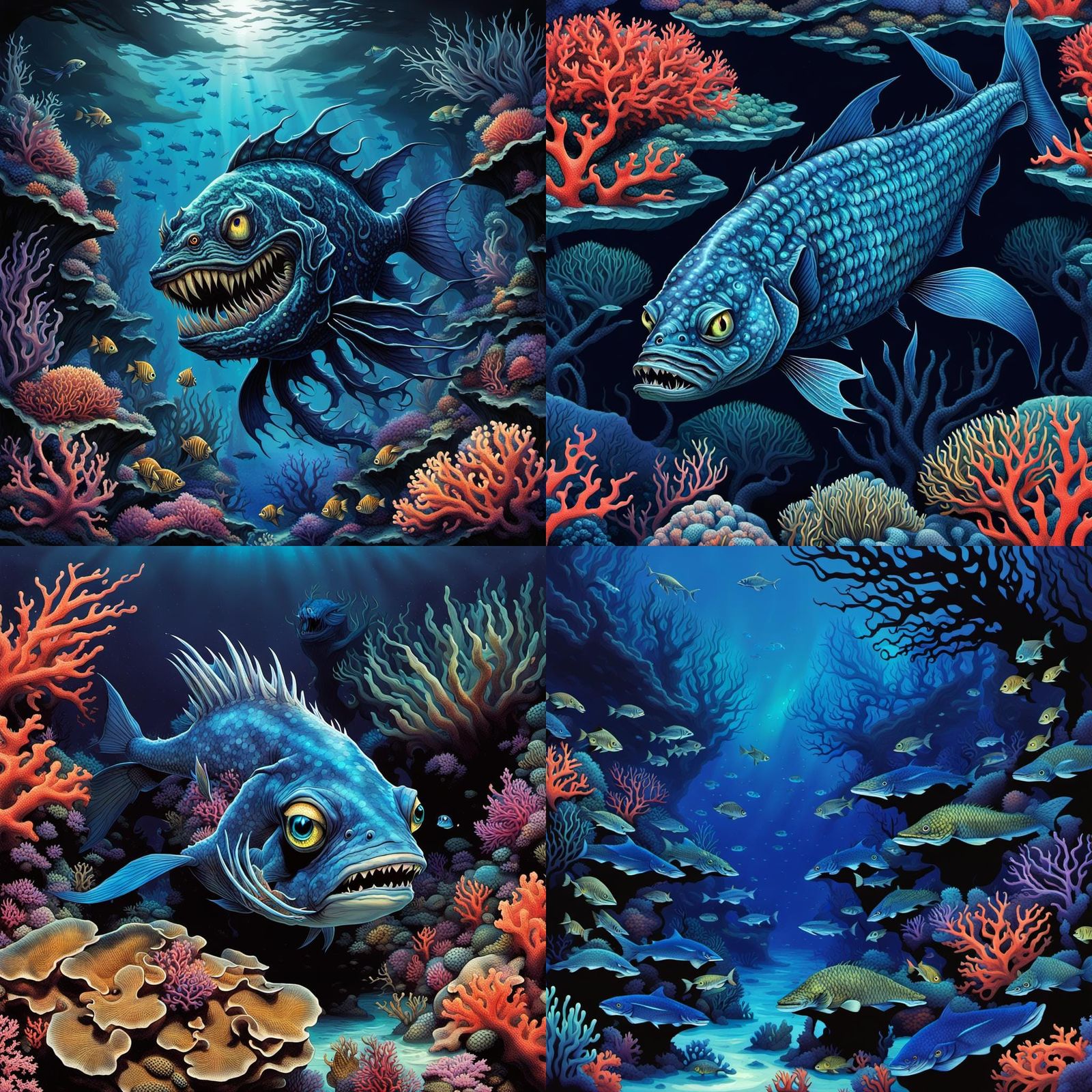 Sea Demons Lurking Near Haunted Island: 3D Digital Art