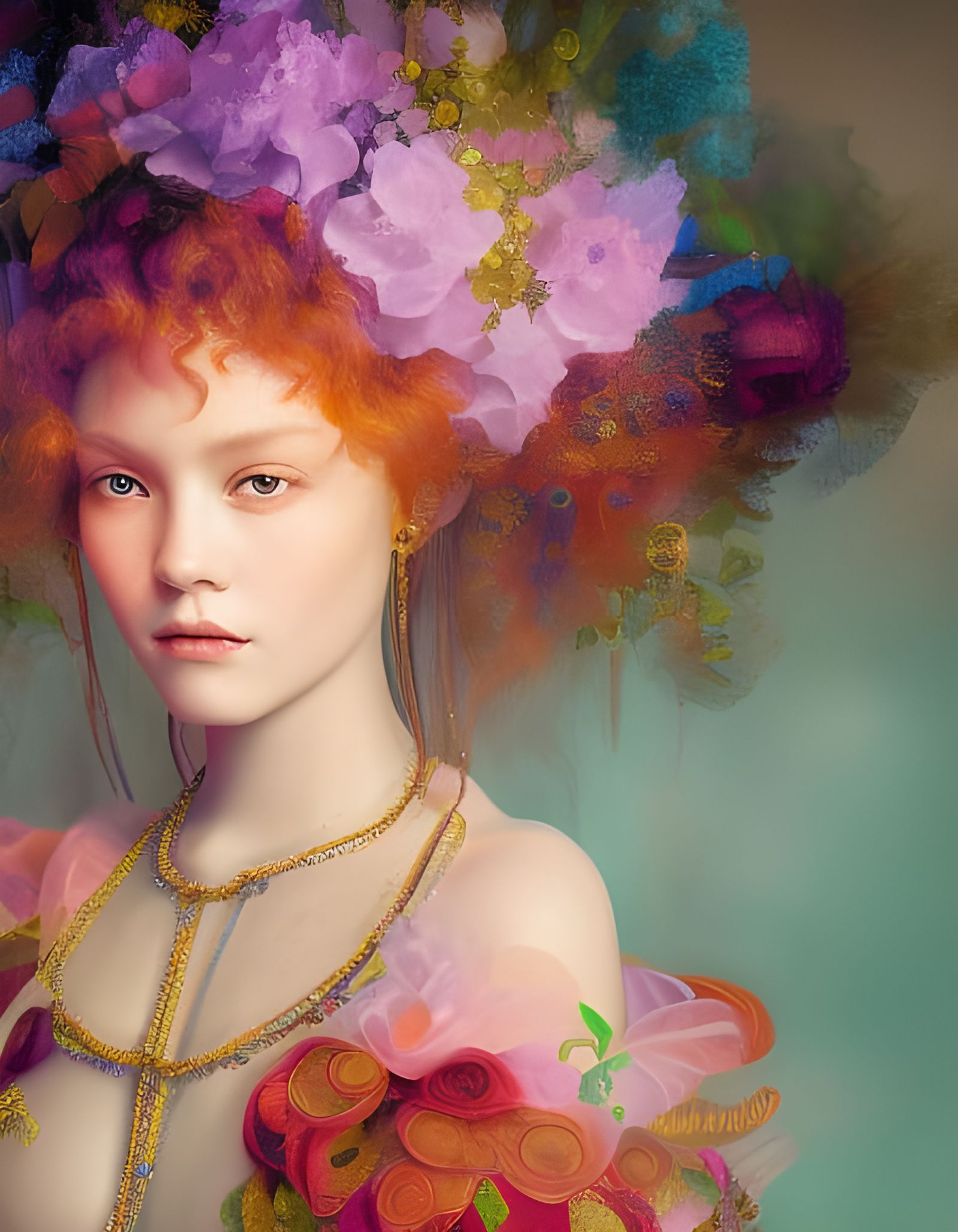 Jenna Ortega in Steampunk Renoir Style Portrait