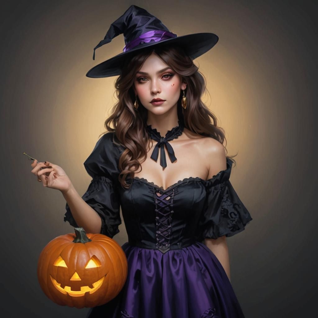 Halloween Portrait in Hyperdetailed Art Style