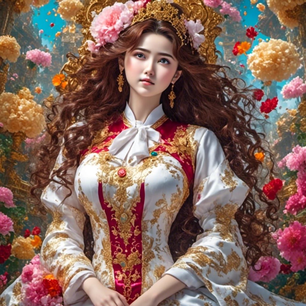 Anime Style Portrait of a Curvaceous Woman