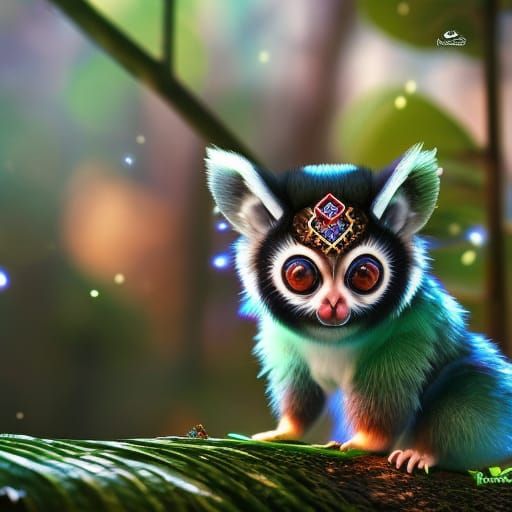 Adorable Red Panda Slow Loris Hybrid: Fantasycore Art