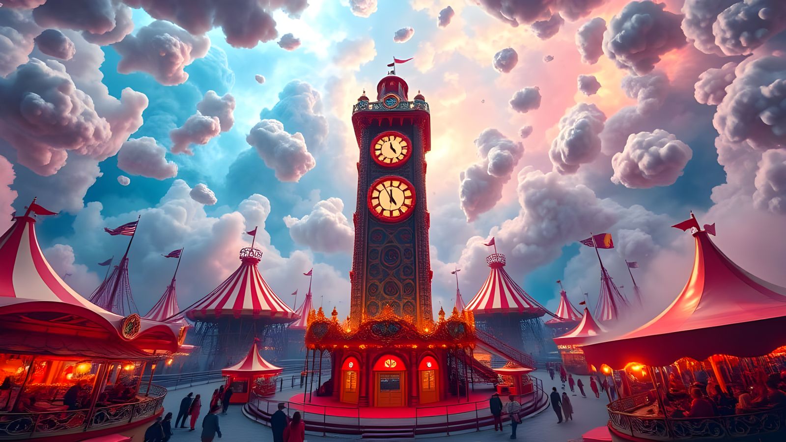 Surreal Carnival in Wonderland: A Hyper-Detailed Masterpiece...