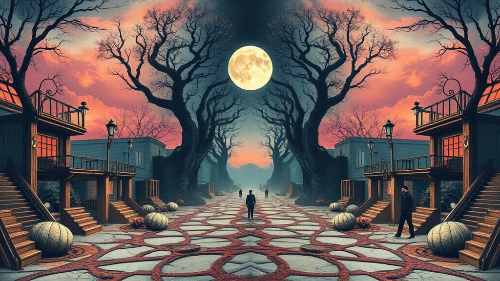 Surreal Horror Fantasy in Gouache Style