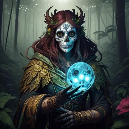 Sugar Skull in Micronesian Forest: Digital Matte Painting