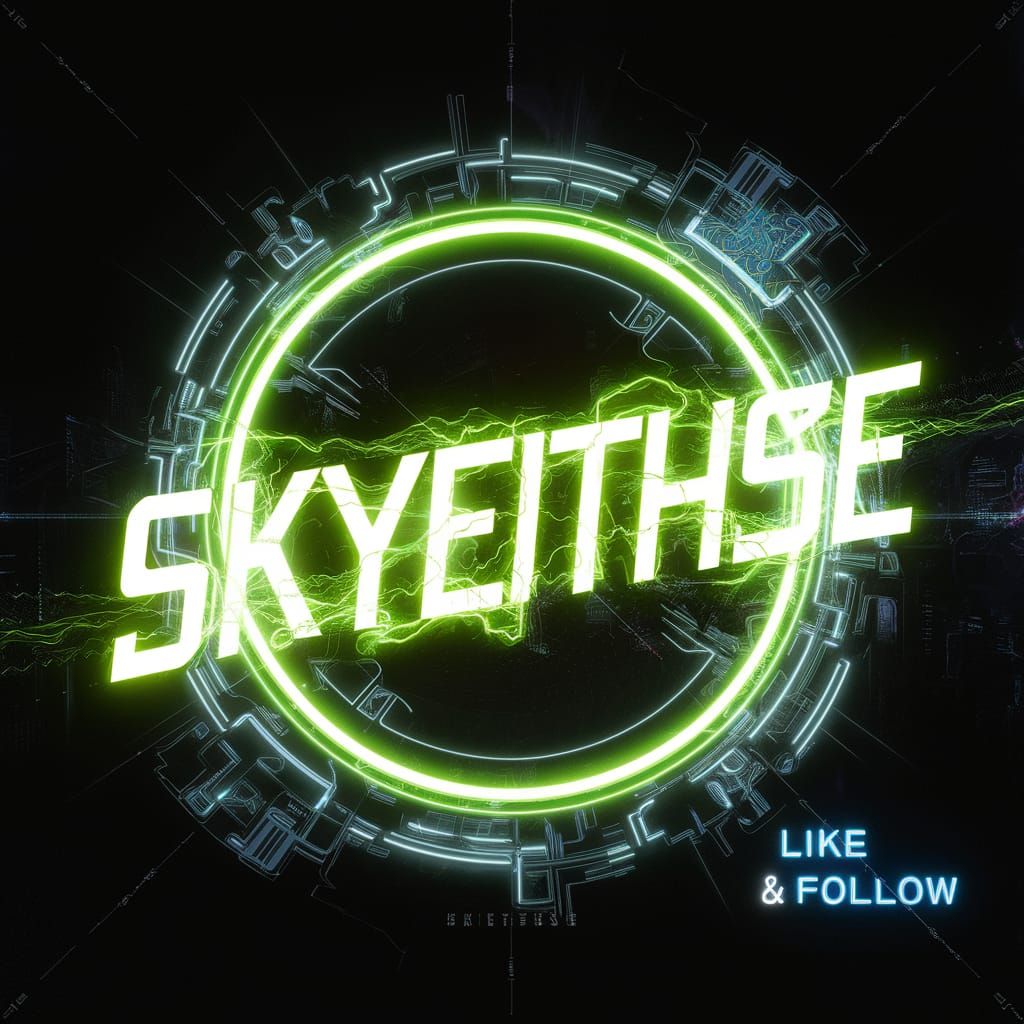 Futuristic Neon Sign: "Skyeithse" in Cyberpunk Style