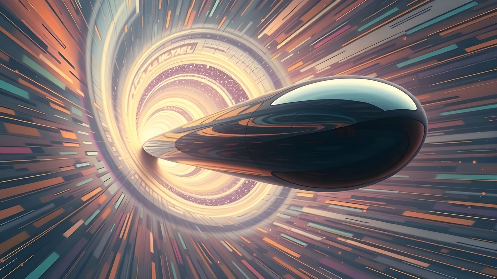 Surreal High-Speed Cylinder in Ethereal Light