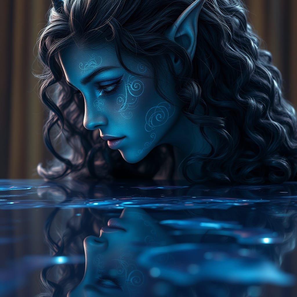 Surreal Tiefling Lady with Ethereal Aura