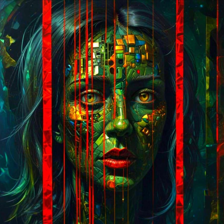 Surrealistic Masterpiece in Deep Triadic Colors