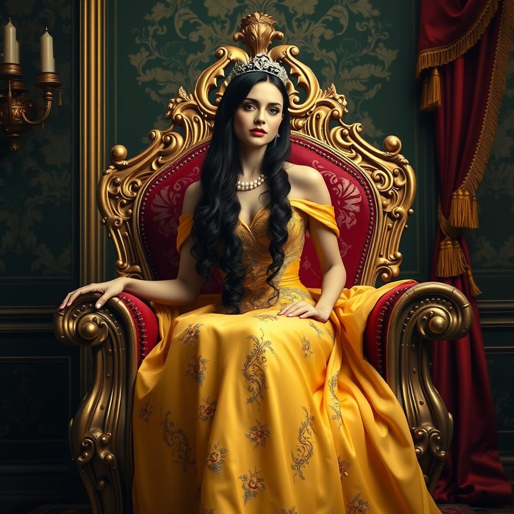 Regal Beauty in Golden Opulence