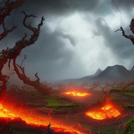 Apocalyptic City Overrun, Volcanoes Erupting