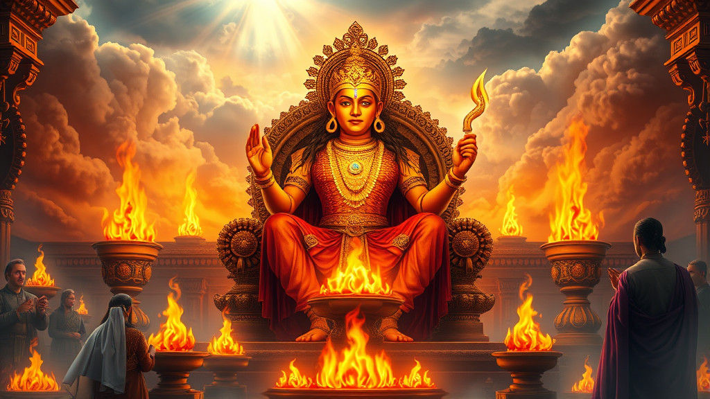 King of Yagya Radiates Divine Light in Temple