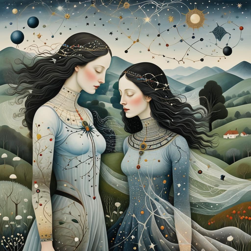 Ethereal Mindscape: Surreal Concept Art in Mixed Media Style