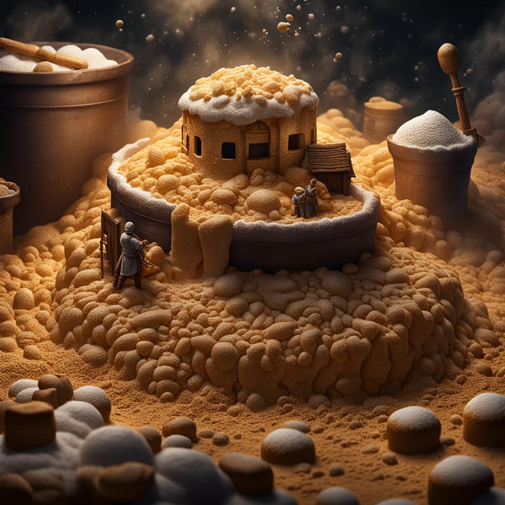 Micro Art: Bakers on Flour Mountain