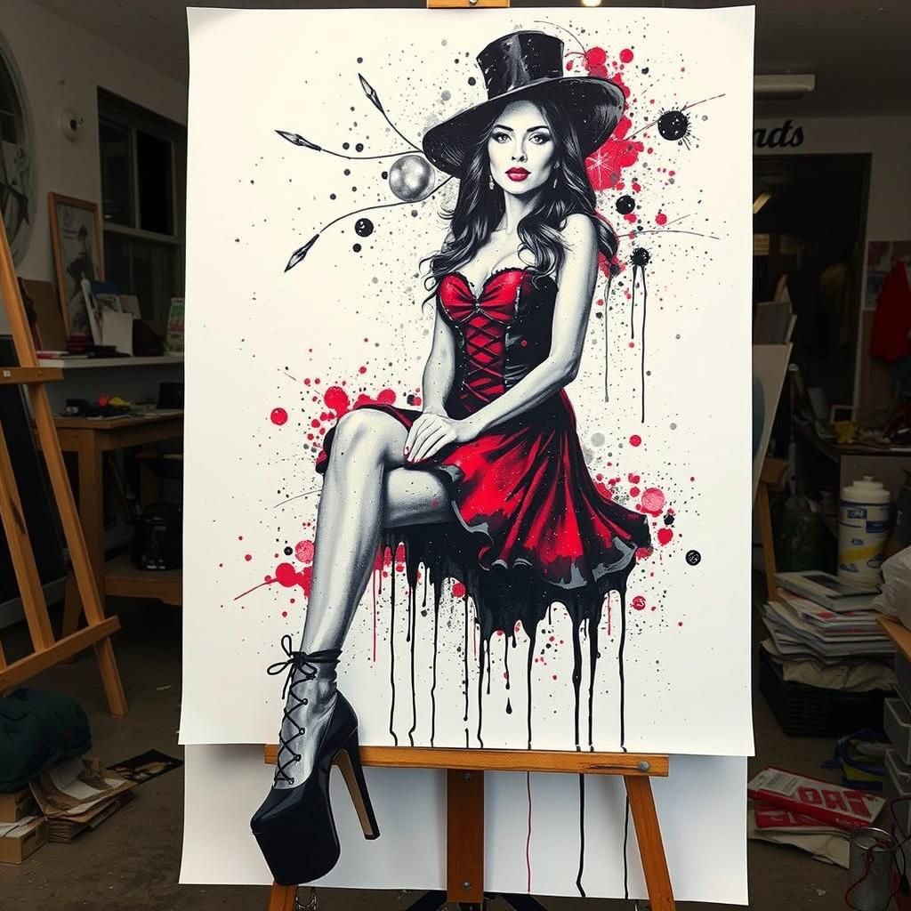 Ink Splatter Art: Woman Coming to Life