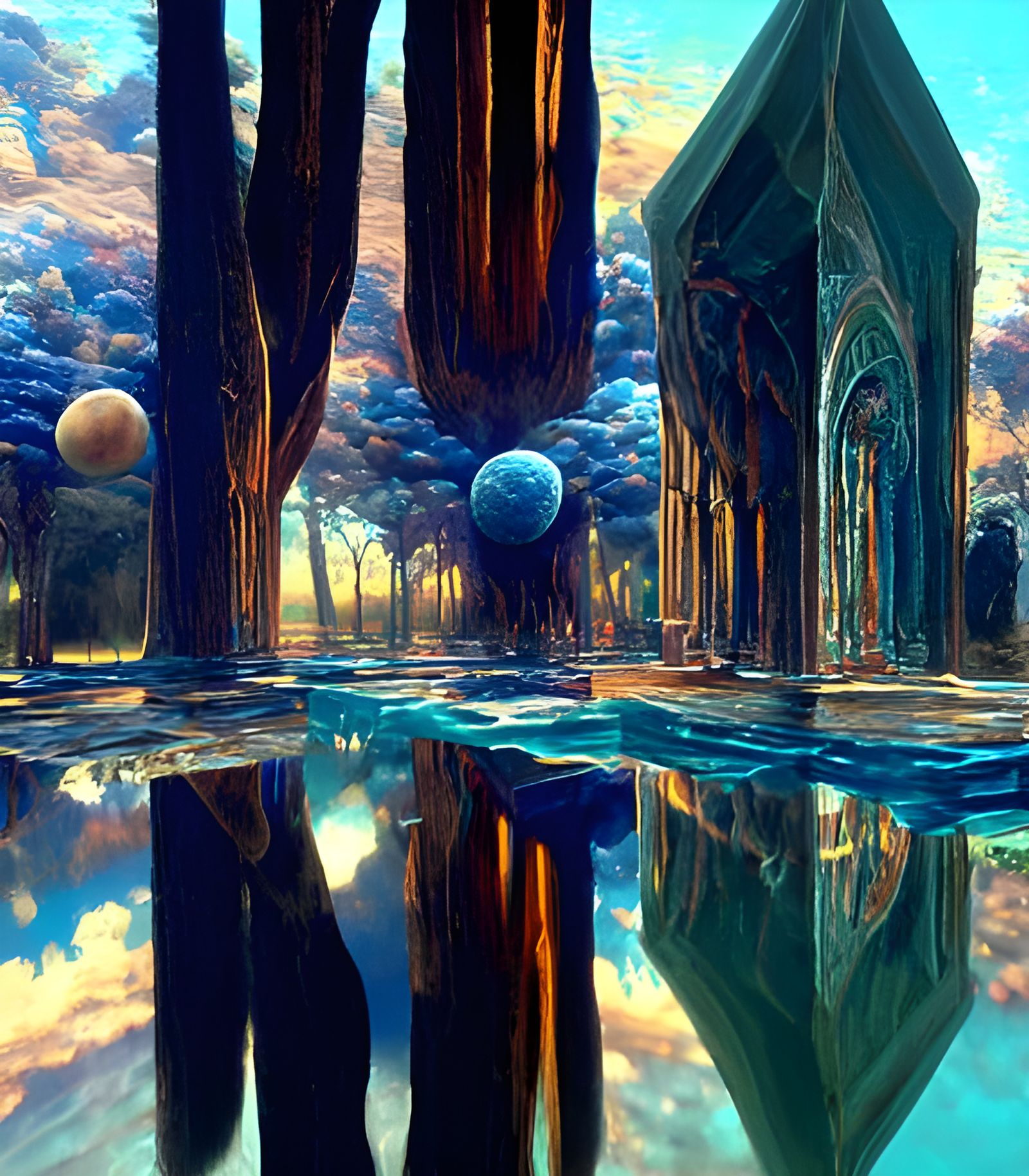 Impossibly Beautiful Abstract Moon on the Water