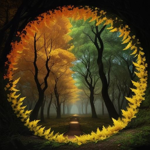 Glowing Grove: A Vibrant Digital Matte Painting