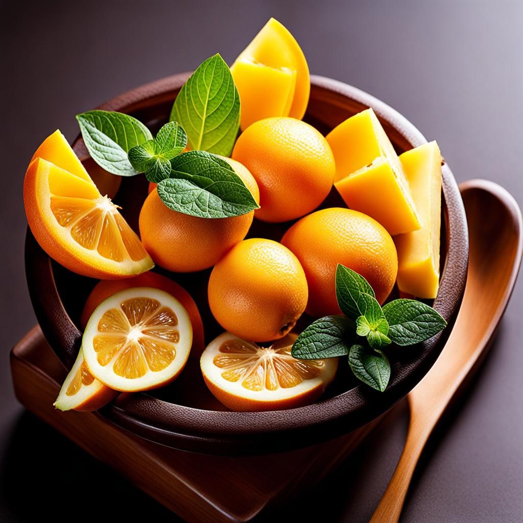 Glowing Orange Snack: Appetizing and Luminous