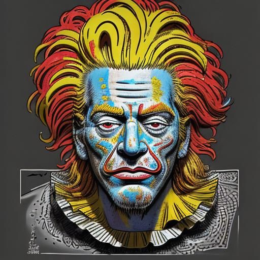 Ronald McDonald in Abstract Pop Art Style