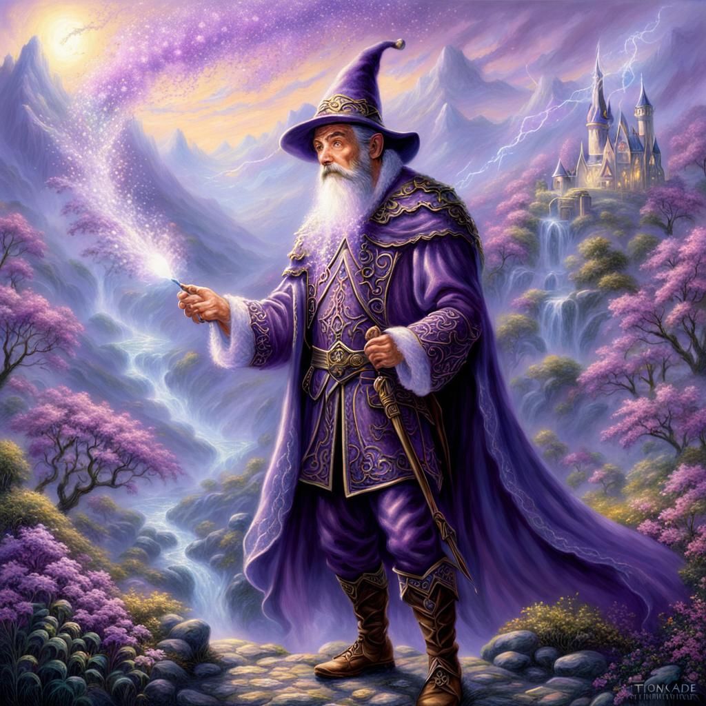 Powerful Elf Wizard Casting Magic Spell