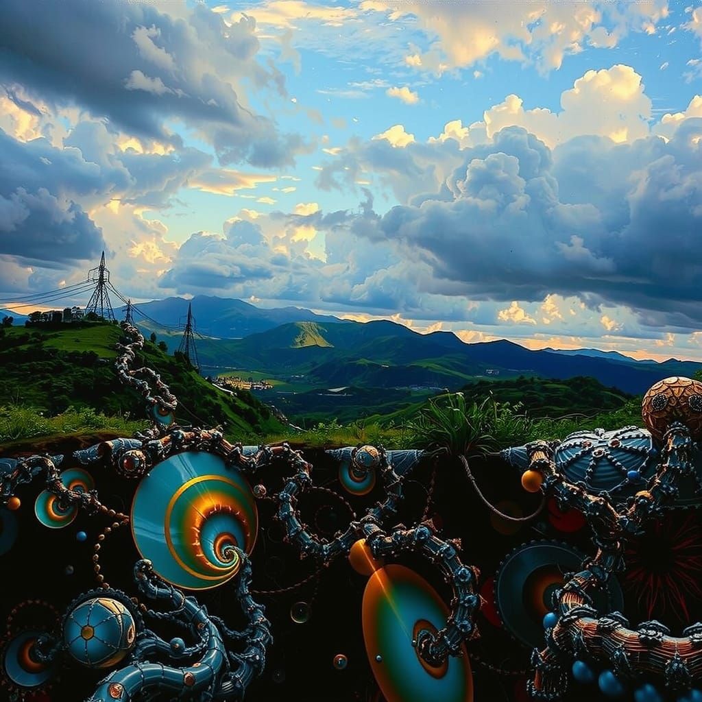 Cosmic Fractal Landscape in Triadic Colors