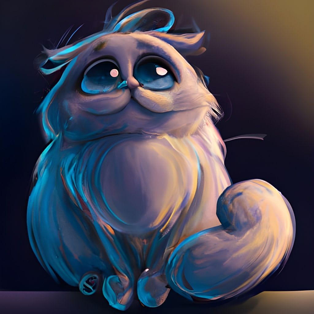 Cutest Fluffy Cat in Pixar Style