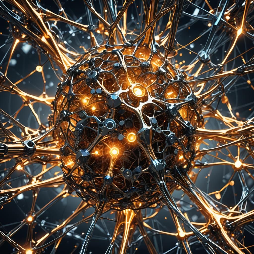 Glowing Network of Knowledge: Sci-Fi Render