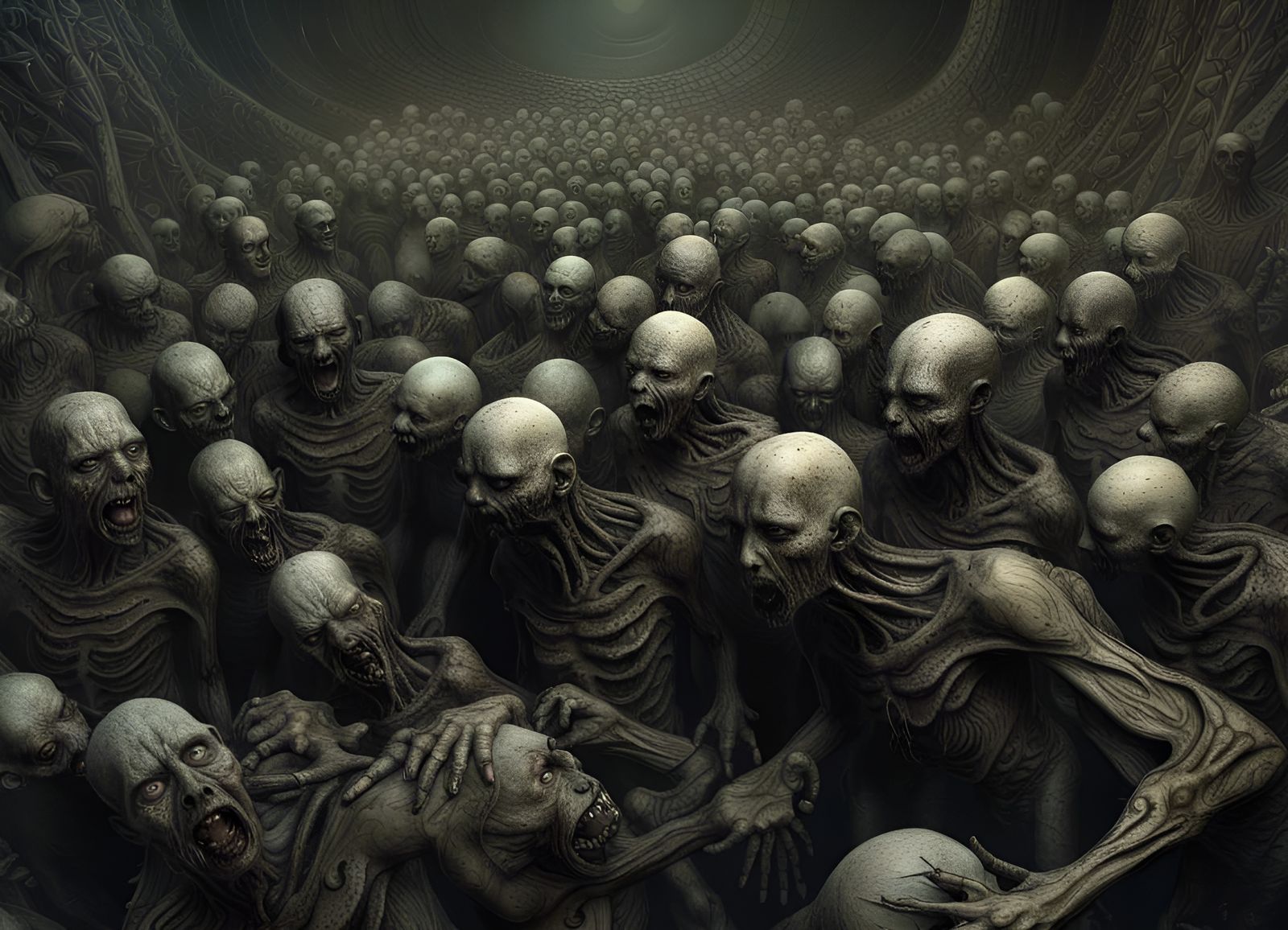 Space Zombies in Horror Art Style