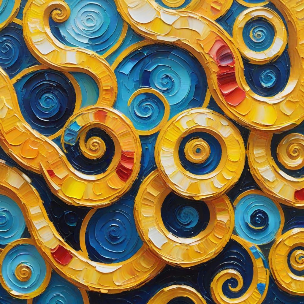 DNA Spirals as Impasto Oil Painting