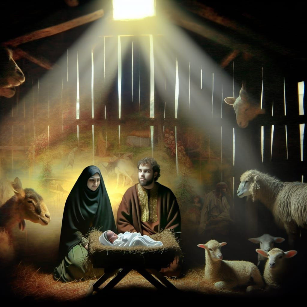 Mary and Joseph in a Serene Nativity Scene
