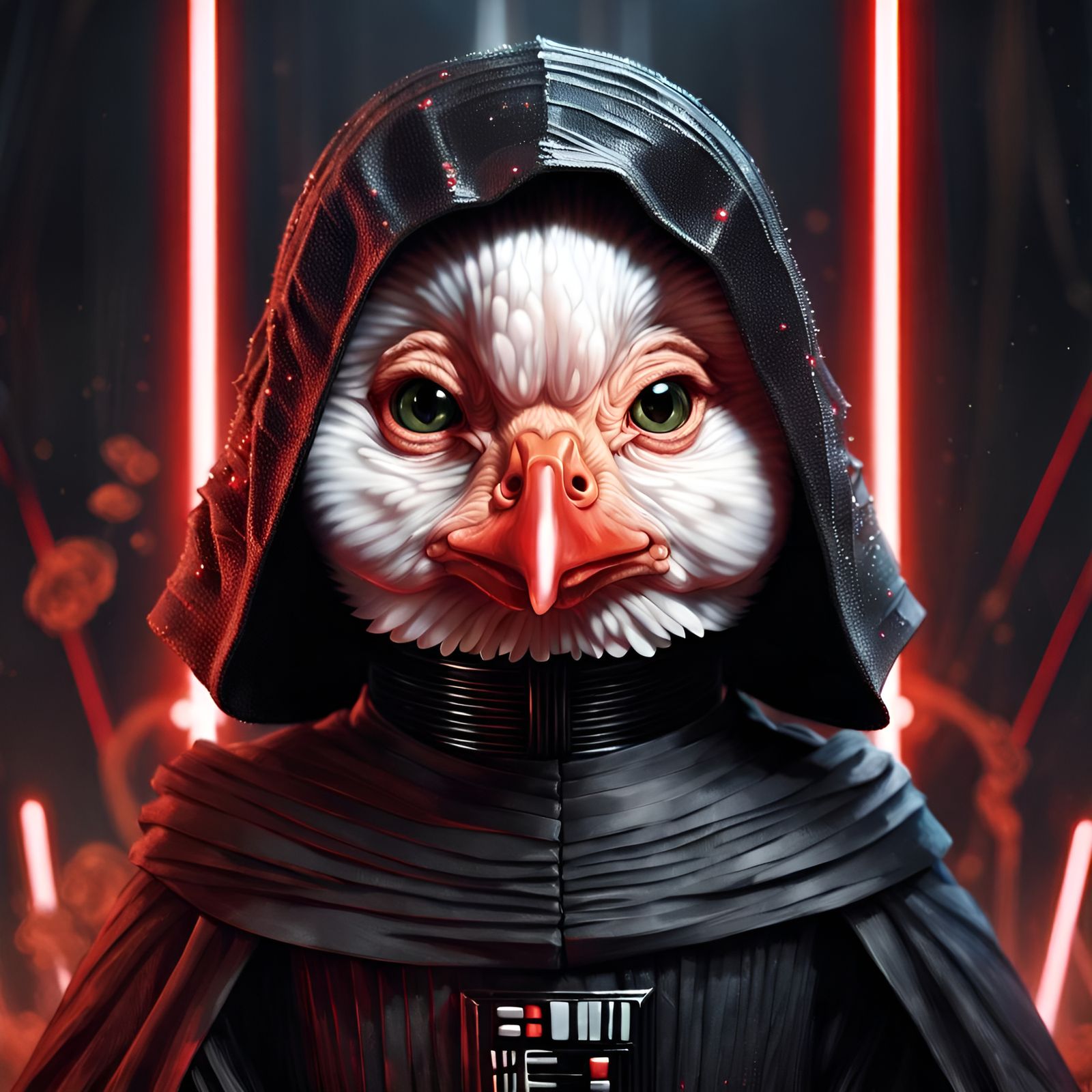 Hen as Kylo Ren Portrait in Digital Illustration