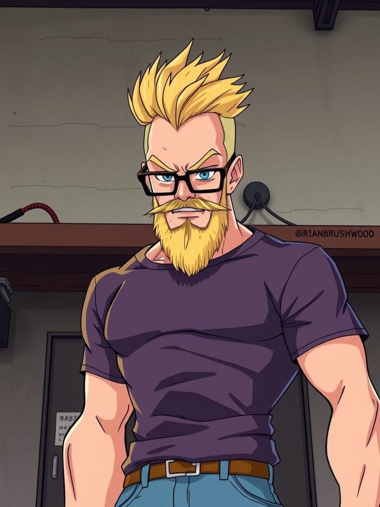 Anime Portrait of Brian Brushwood in Manga Style