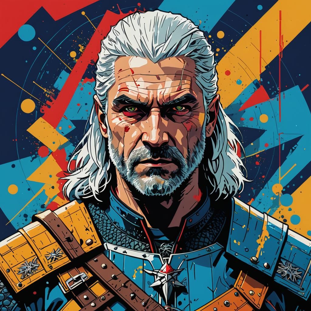 Geralt of Rivia Pop Art Screen Print