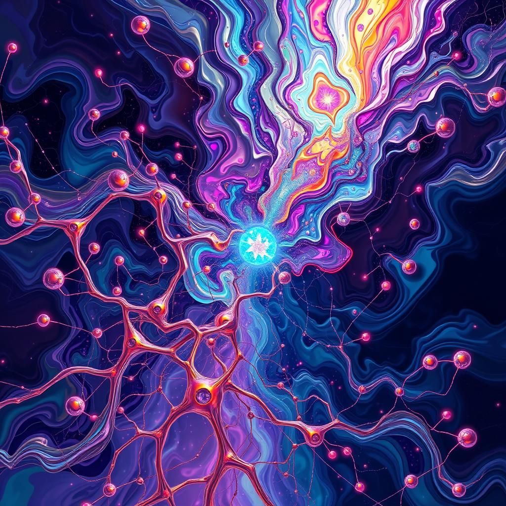 Abstract Digital Art: Swirling Organic Shapes and Patterns
