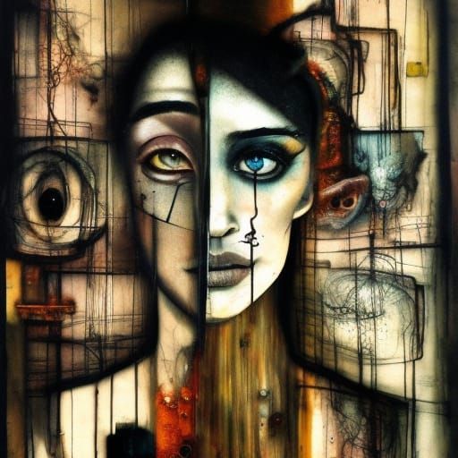 Surreal Woman's Portrait in Claymation Collage Style