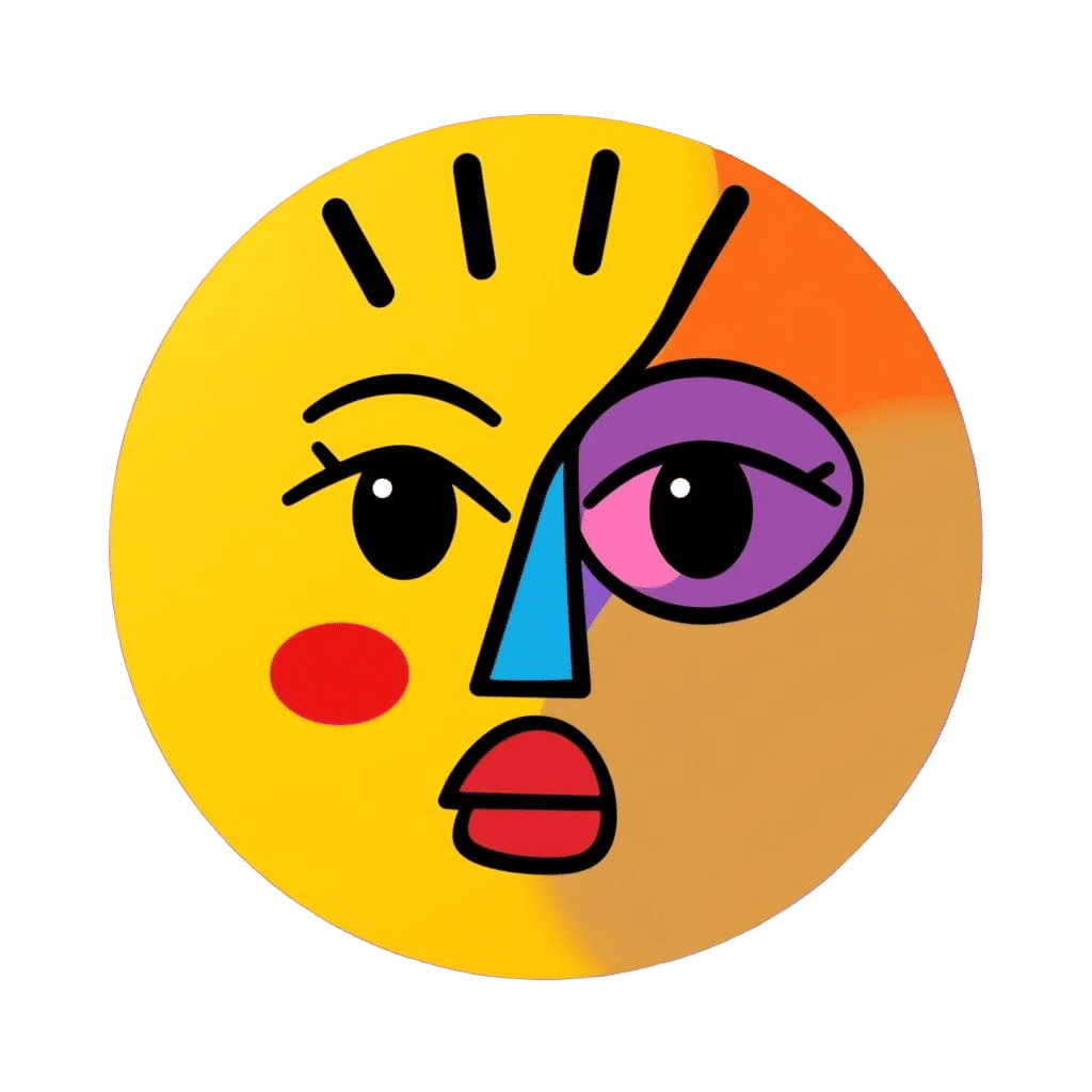Triadic Emoji Art in Deep Contrasting Colors